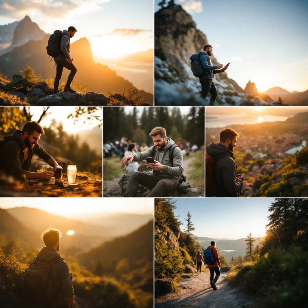Multiple profile photos showing different aspects of lifestyle